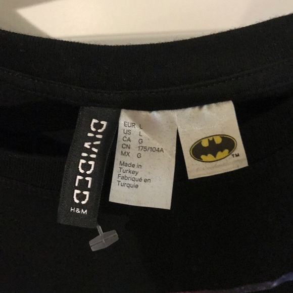 BATMAN H&M Pink Purple Logo DC Comics Tee Shirt L graphic t - Picture 3 of 5